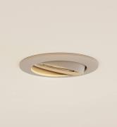 Prios Deckeneinbauleuchte Fibur, beige, Zink, Ø 8,2 cm
