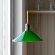 Hängelampe Vela, grün/altmessing, Glas/Eisen Ø 25 cm Stecker