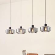 Lindby Hängeleuchte Hildur, 4-flg., 115 cm, rauchgrau, Glas