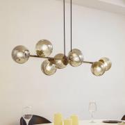 Lindby Pendelleuchte Isamer, rauchgrau, 130 cm, Kugel