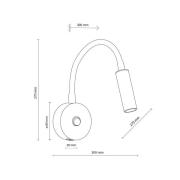 Wandleuchte Lagos USB, schwarz/gold, 27 cm, Leselampe, G9