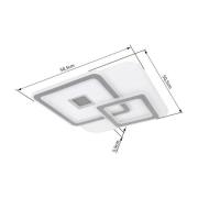 LED-Deckenlampe Kique, App-steuerbar, weiß, Länge 50 cm, CCT