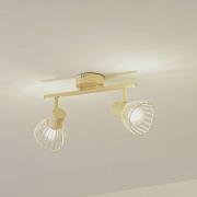 Lindby Deckenleuchte Piena, beige, 2-flg., Metall, 39cm