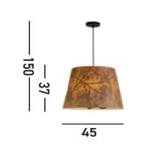 Hängeleuchte Isla, Ø 45 cm, braun, beige, Bambus, Stahl