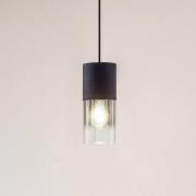 Lindby Hängeleuchte Svante, 1-flg., schwarz, Glas, Ø 10cm