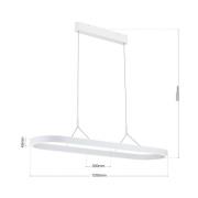 LED-Hängeleuchte Carrara, weiß, höhenverstellbar, CCT