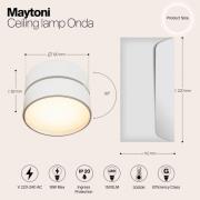 Maytoni LED-Deckenleuchte Onda, Ø 12 cm, 3.000K, 19W, weiß