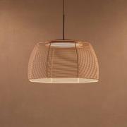 Bover LED-Hängelampe Tanit, Ø 61 cm, schwarz/beige, Stoff