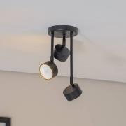 Deckenstrahler Nemo, 34 cm, 3-flg., schwarz, beweglich, GX53
