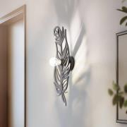 Wandleuchte W-030, schwarz, Federdesign, MDF-Holz, Lasercut