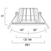 Sylvania Einbauleuchte Obico 68, weiß, IP65, CCT, dimmbar