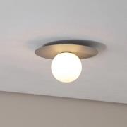 Deckenlampe Pixie, grau, Glas, Ø 25 cm, Kugel, G9