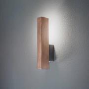 LED-Holzwandleuchte Teo, walnuss, 31 cm, 3000 K