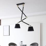 Lucande Deckenlampe Marvaine schwarz/goldfarben, Textil, E27