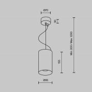 Maytoni LED-Hängeleuchte Efir, weiß, Ø 9,5 cm, 25 W, 38°