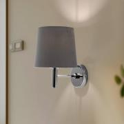 Wandleuchte Bono, Textilschirm, chrom/grau