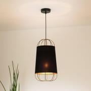 Hängeleuchte Lantern small, Textil, Metall, schwarz