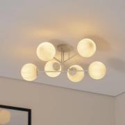 Deckenleuchte Moon, 87 cm, 6-flammig, sandfarben, Glas, E27