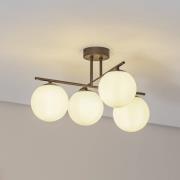 Deckenleuchte Aurora, braun, Ø 50 cm, 4-flammig, Glas, E14