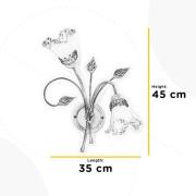Wandleuchte Lancia, elfenbeinfarben, 2-flammig, Eisen, Glas