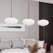 Esszimmerlampe Coco, Länge 115 cm, schwarz/opal, Glas, 3-flg