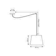 Pendellampe Ascot, beigefarben, Ø 38 cm, Stoff, dezentral
