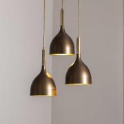 Hängelampe Noak 3-flammig, rund, titan-gold/gold, Stahl