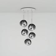 Tom Dixon Hängelampe Melt Mini Round, chrom,  Ø 73cm, 5-flg.
