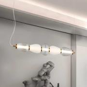 LED-Pendellampe Shiny, Länge 83 cm, klar/weiß, Glas