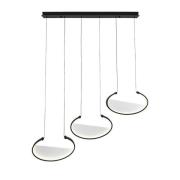 LED-Hängelampe Adele, Länge 117 cm, schwarz, Metall, 3-flg.