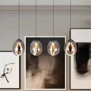 LED-Pendellampe Melanie, Länge 85 cm, rauchgrau, Glas 4-flg.