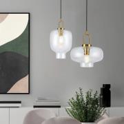 Pendellampe Oslo, Ø 26 cm, klar/goldfarben, Glas