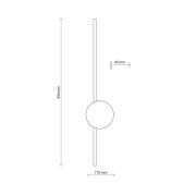 LED-Wandlampe Java II, schwarz, Höhe 93 cm, Metall