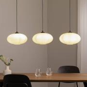 Esszimmerlampe Coco, Länge 115 cm, schwarz/opal, Glas, 3-flg
