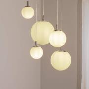 Hängeleuchte Maroni, chrom/weiß, Glas, 5-flammig