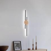LED-Wandlampe Java, schwarz/kiefer, 86 cm, 2-flg., Metall