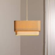Hängeleuchte Kwadro Duo, creme/beige, 50x50cm, Jute/Leinen