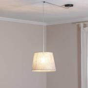 Pendellampe Ascot, Ø 38 cm, grau, Stoff, dezentral