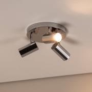Deckenstrahler Oktano, chromfarben, Ø 35 cm, 3-flg., Metall