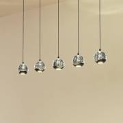 Lucande LED-Pendellampe Hayley, schwarz, 5-fl., länglich