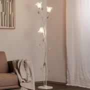 Stehleuchte Lancia, elfenbeinfarben, 3-flammig, Eisen, Glas