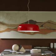 Oluce LED-Hängeleuchte Canopy, Ø 60 cm, rot, Aluminium