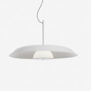 Oluce LED-Hängelampe Iride, Ø 85 cm, weiß, Metall, Glas