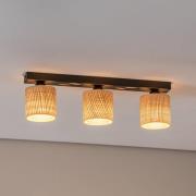 Deckenlampe Adeline Rattanschirme 3-fl. lang