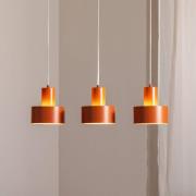 Hängeleuchte Rif 3, ziegelrot, 3-flammig, linear, Stahl
