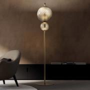 OLEV LED-Stehlampe TERRA&LUNA, braun, Metall/Glas 184 cm 927