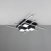 LED-Deckenlampe Roger, schwarz matt, Metall, CCT, Fernbed.