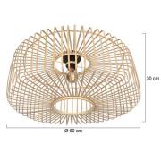 Deckenleuchte Bloeba, Ø 60 cm, Holz, natur, E27