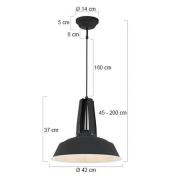 Hängeleuchte Eden, schwarz, Metall, E27-Fassung