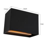 Wandleuchte Muro 3365, schwarz, eckig, G9, 2.700 K
